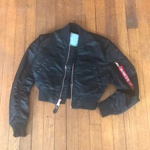 Cropped Alpha Industries Bomber Jacket Womens